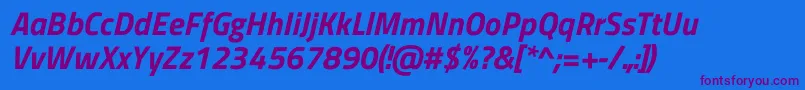 TitilliumwebBolditalic Font – Purple Fonts on Blue Background