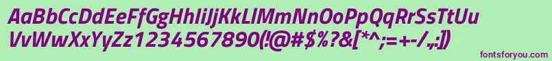 TitilliumwebBolditalic Font – Purple Fonts on Green Background