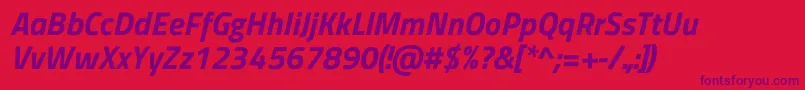 TitilliumwebBolditalic Font – Purple Fonts on Red Background