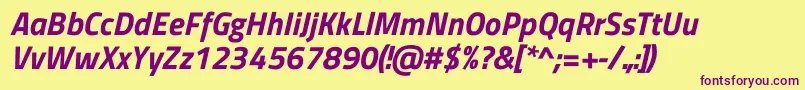 TitilliumwebBolditalic Font – Purple Fonts on Yellow Background