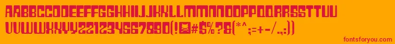PlasticNo.28 Font – Red Fonts on Orange Background