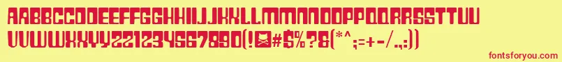 PlasticNo.28 Font – Red Fonts on Yellow Background
