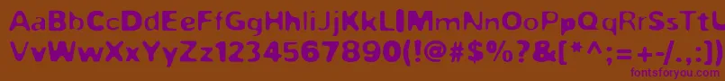 ZaplyvHeavy Font – Purple Fonts on Brown Background