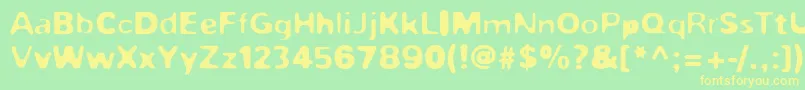 ZaplyvHeavy Font – Yellow Fonts on Green Background