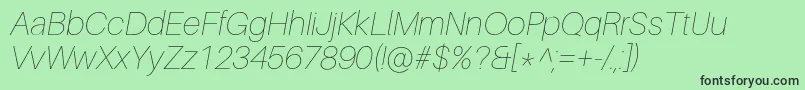 AileronUltralightitalic Font – Black Fonts on Green Background