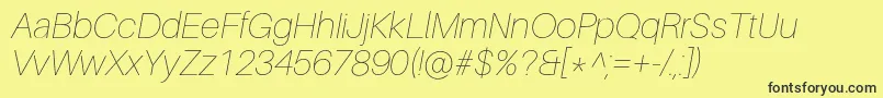 Шрифт AileronUltralightitalic – чёрные шрифты на жёлтом фоне