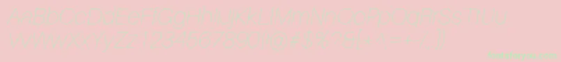 AileronUltralightitalic-Schriftart – Grüne Schriften auf rosa Hintergrund