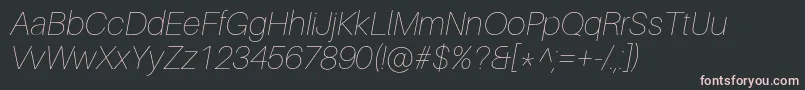 Czcionka AileronUltralightitalic – różowe czcionki na czarnym tle