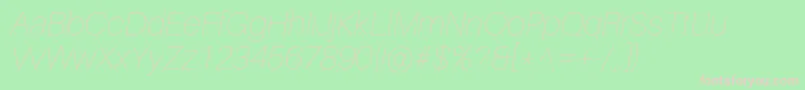 AileronUltralightitalic Font – Pink Fonts on Green Background