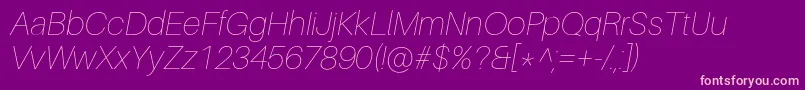 AileronUltralightitalic Font – Pink Fonts on Purple Background