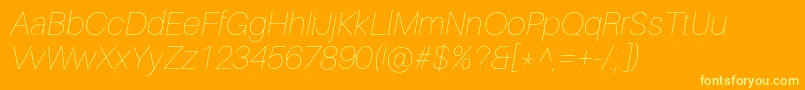 AileronUltralightitalic Font – Yellow Fonts on Orange Background