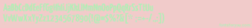 YanoneKaffeesatzBold Font – Green Fonts on Pink Background