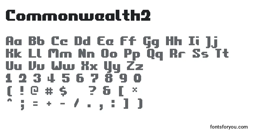Шрифт Commonwealth2 – алфавит, цифры, специальные символы
