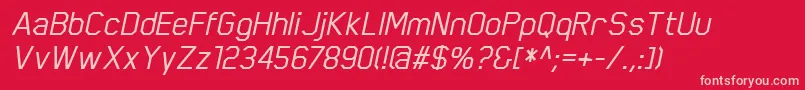 ScriberMediumitalic Font – Pink Fonts on Red Background