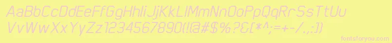 Police ScriberMediumitalic – polices roses sur fond jaune