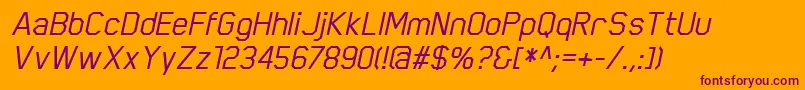 ScriberMediumitalic Font – Purple Fonts on Orange Background