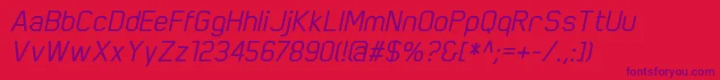 フォントScriberMediumitalic – 赤い背景に紫のフォント