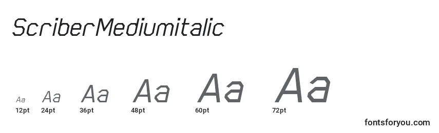 Размеры шрифта ScriberMediumitalic