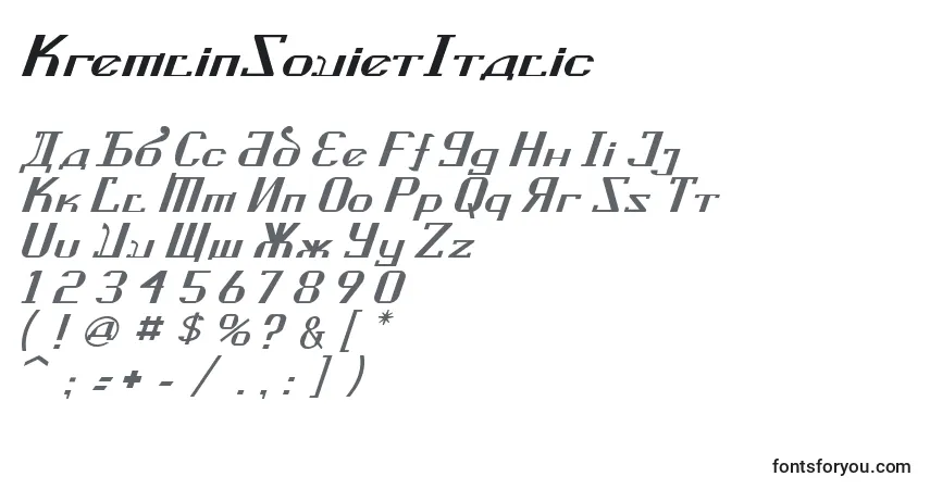 KremlinSovietItalic Font – alphabet, numbers, special characters