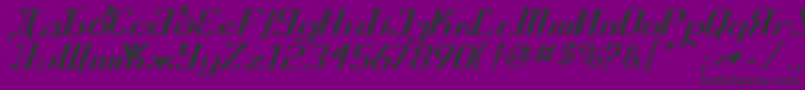 Шрифт KremlinSovietItalic – чёрные шрифты на фиолетовом фоне