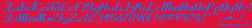 KremlinSovietItalic Font – Blue Fonts on Red Background