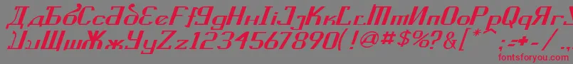 KremlinSovietItalic Font – Red Fonts on Gray Background