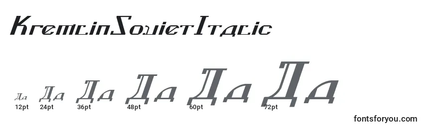 Размеры шрифта KremlinSovietItalic