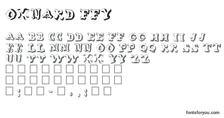 Czcionka Oxnard ffy – alfabet, cyfry, specjalne znaki