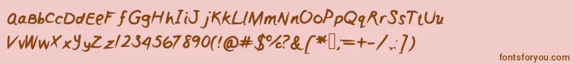 Girly Font – Brown Fonts on Pink Background