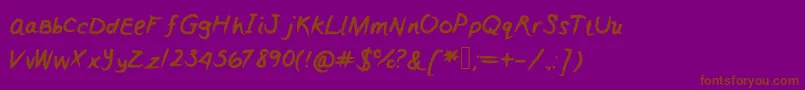 Girly Font – Brown Fonts on Purple Background