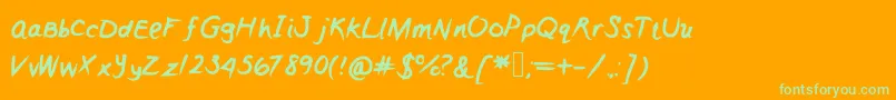 Girly Font – Green Fonts on Orange Background