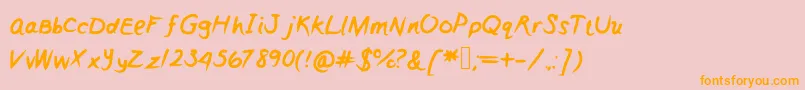 Girly Font – Orange Fonts on Pink Background