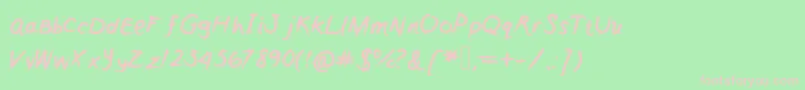 Girly Font – Pink Fonts on Green Background