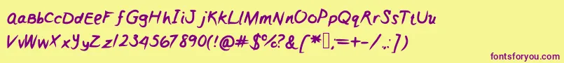 Girly Font – Purple Fonts on Yellow Background