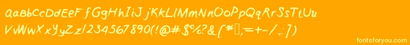 Girly Font – Yellow Fonts on Orange Background