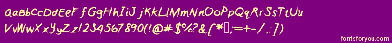 Girly Font – Yellow Fonts on Purple Background