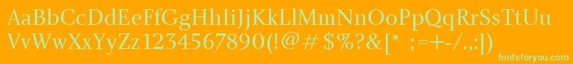 CharlotteBookPlain Font – Green Fonts on Orange Background