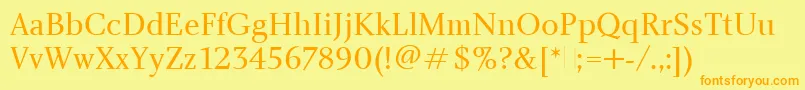 CharlotteBookPlain Font – Orange Fonts on Yellow Background