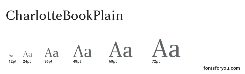 Размеры шрифта CharlotteBookPlain