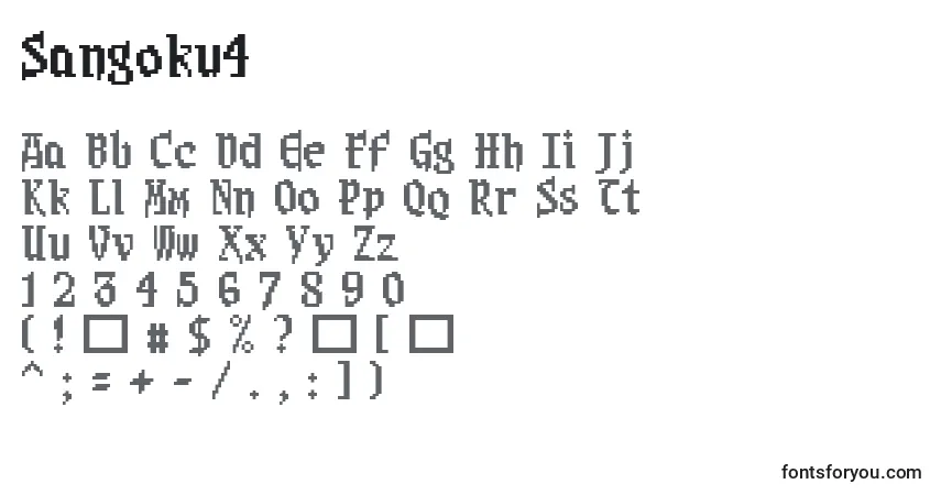 A fonte Sangoku4 – alfabeto, números, caracteres especiais