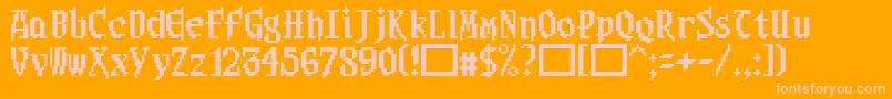 Sangoku4 Font – Pink Fonts on Orange Background