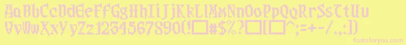 Sangoku4 Font – Pink Fonts on Yellow Background