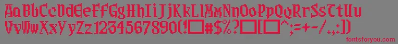 Sangoku4 Font – Red Fonts on Gray Background