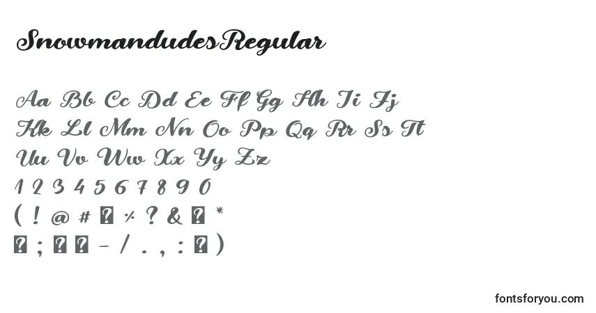 A fonte SnowmandudesRegular (86649) – alfabeto, números, caracteres especiais