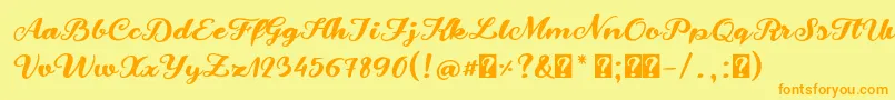 SnowmandudesRegular Font – Orange Fonts on Yellow Background