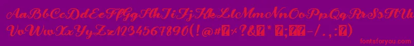 SnowmandudesRegular Font – Red Fonts on Purple Background