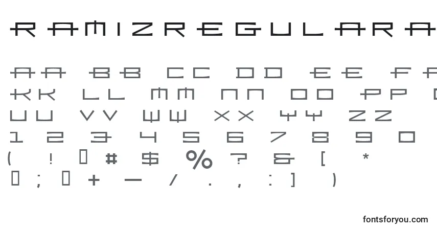 Czcionka Ramizregulara – alfabet, cyfry, specjalne znaki