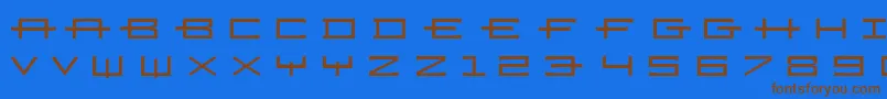 Ramizregulara Font – Brown Fonts on Blue Background