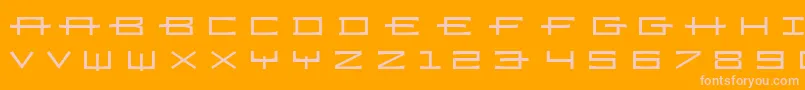 Ramizregulara-fontti – vaaleanpunaiset fontit oranssilla taustalla