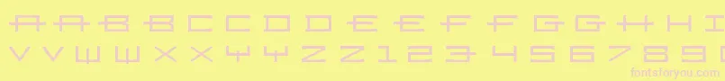 フォントRamizregulara – ピンクのフォント、黄色の背景